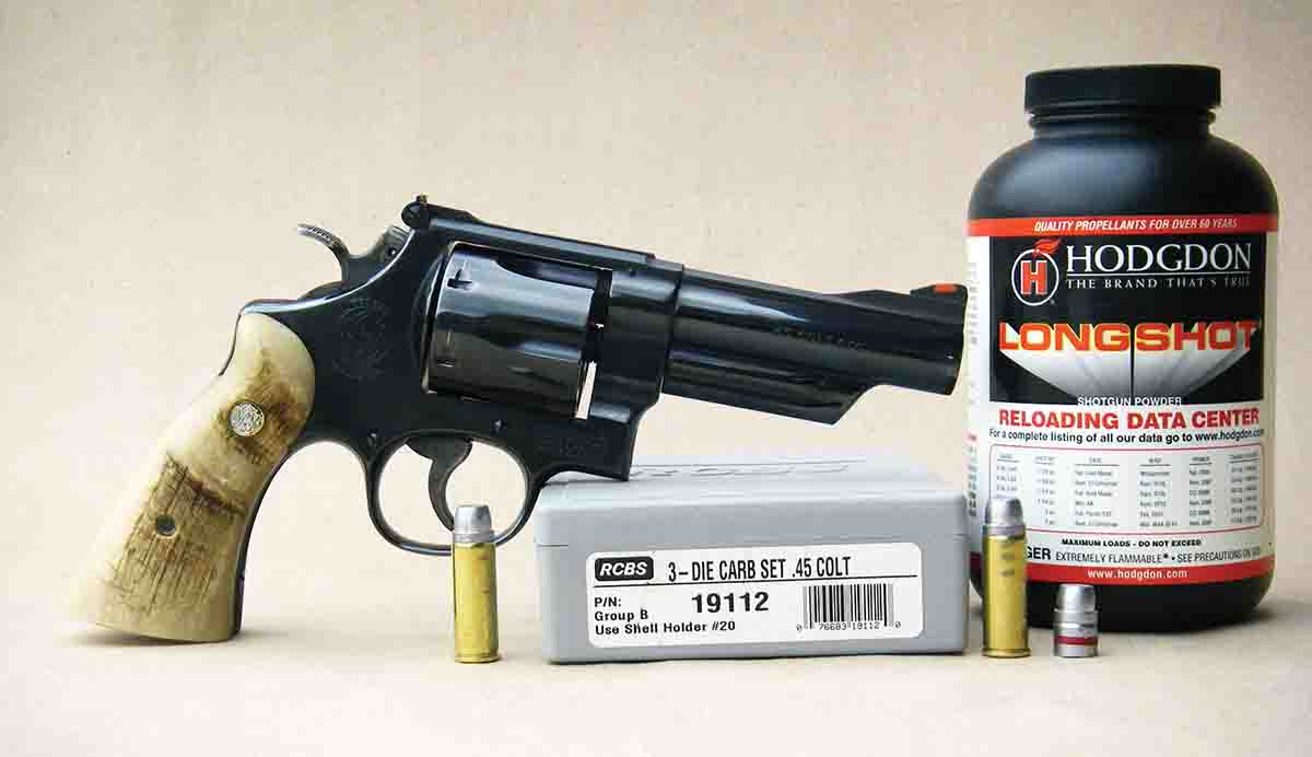 The Smith & Wesson Model 25 .45 Colt can be handloaded to increase performance. However, for general use, Brian prefers to limit pressures to 23,000 psi.